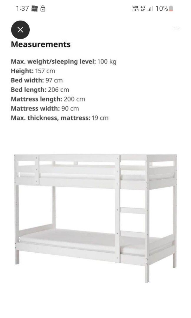 IKEA MYDAL Bunk Bed, Babies & Kids, Baby Nursery & Kids Furniture, Childrens' Beds on Carousell