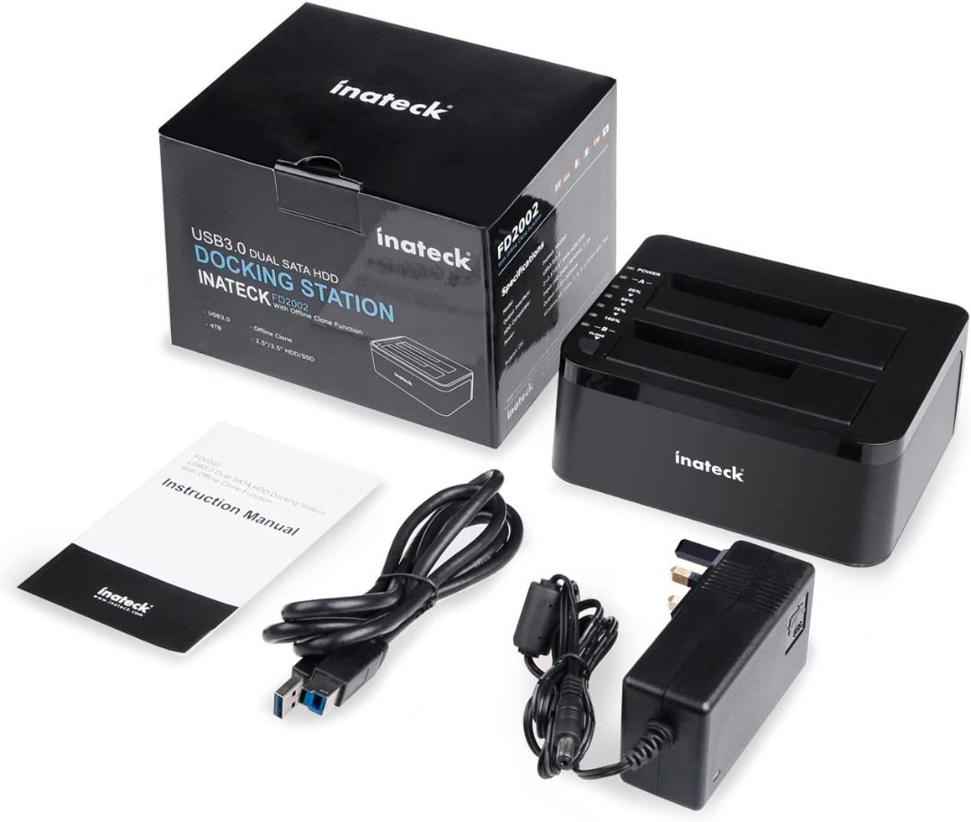 "Inateck USB 3.0 to SATA 2Bay USB 3.0 Hard Drive Docking Station with