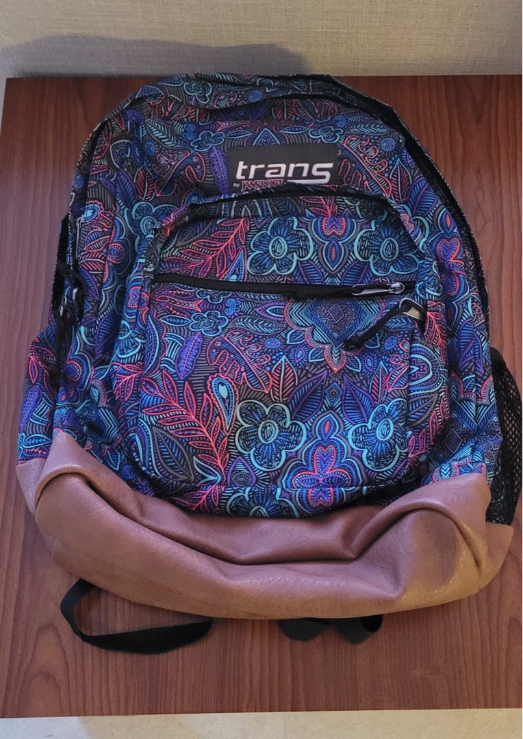 Jansport Backpack with Leather Bottom, Women's Fashion, Bags & Wallets