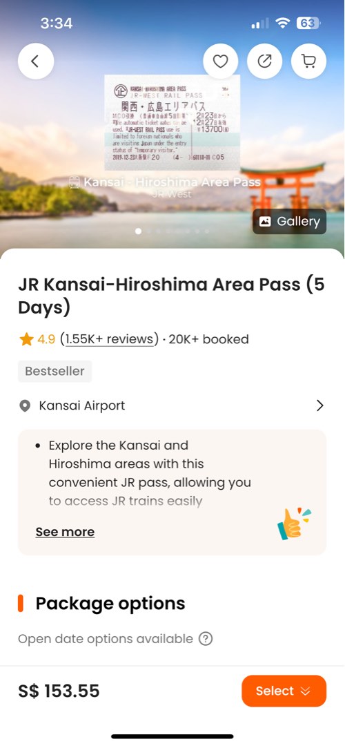 JR Pass Kansai and Hiroshima, Tickets & Vouchers, Flights & Overseas Attractions on Carousell