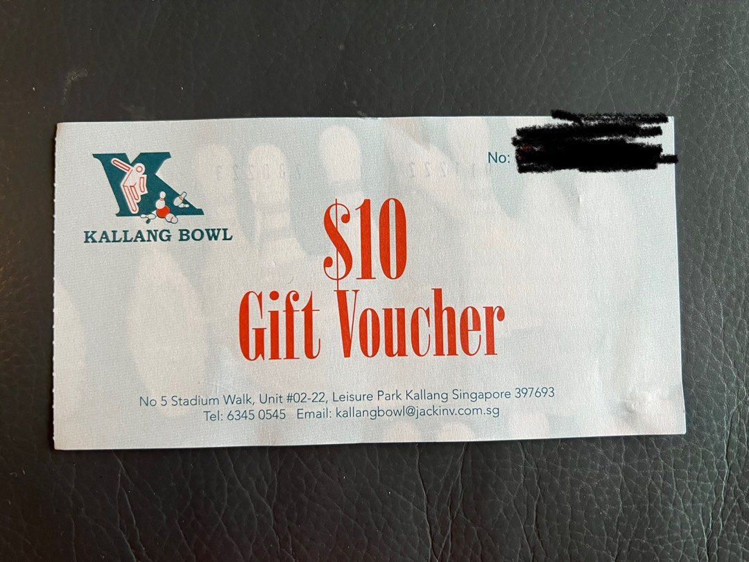 Kallang Bowl gift voucher, Tickets & Vouchers, Vouchers on Carousell