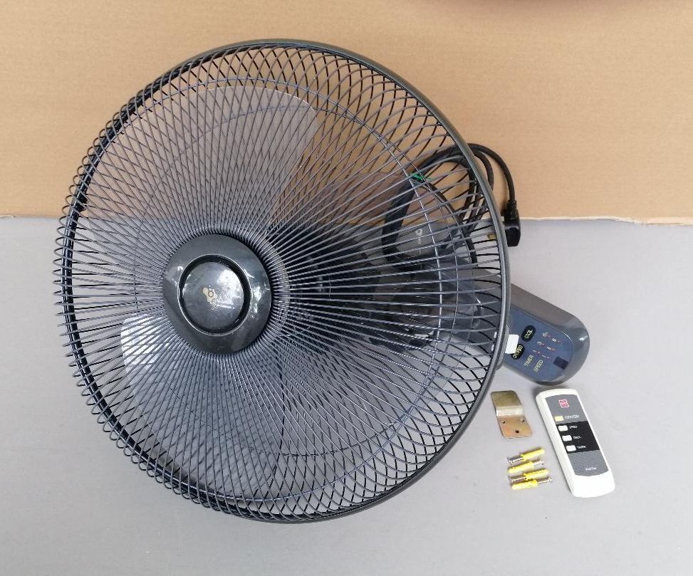 KDK 16" Wall Fan with wall bracket & remote, Furniture & Home Living