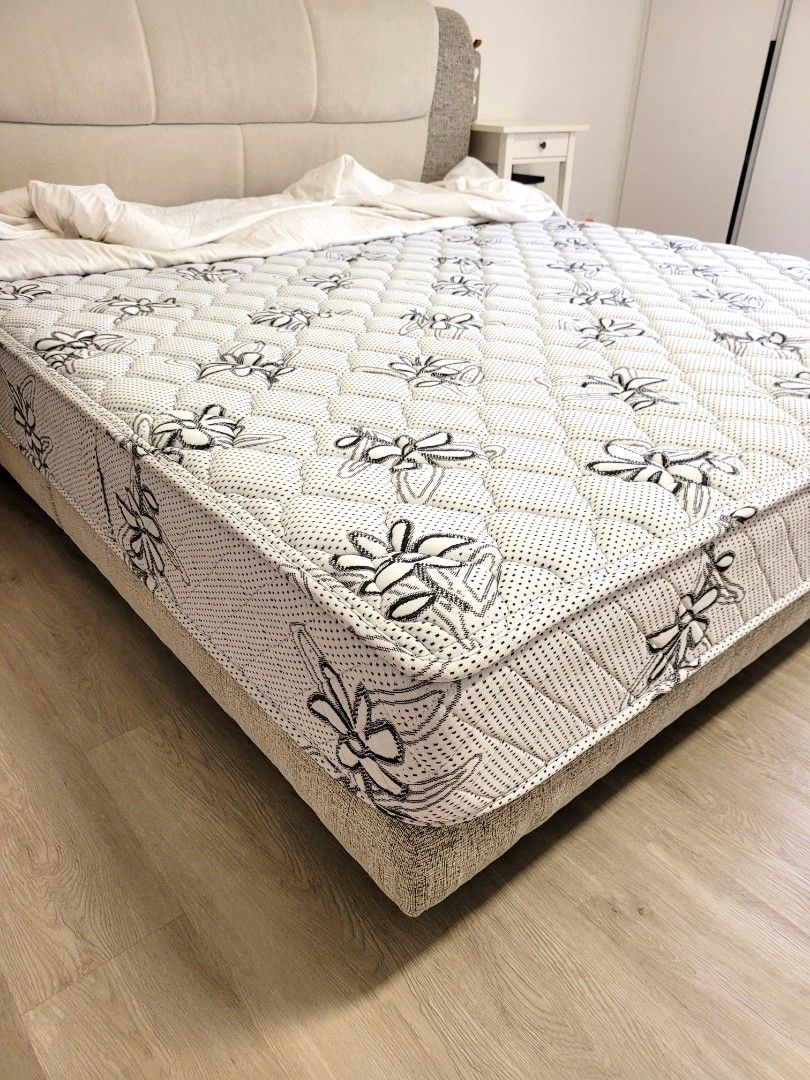 King size mattress and bed frame set, Furniture & Home Living