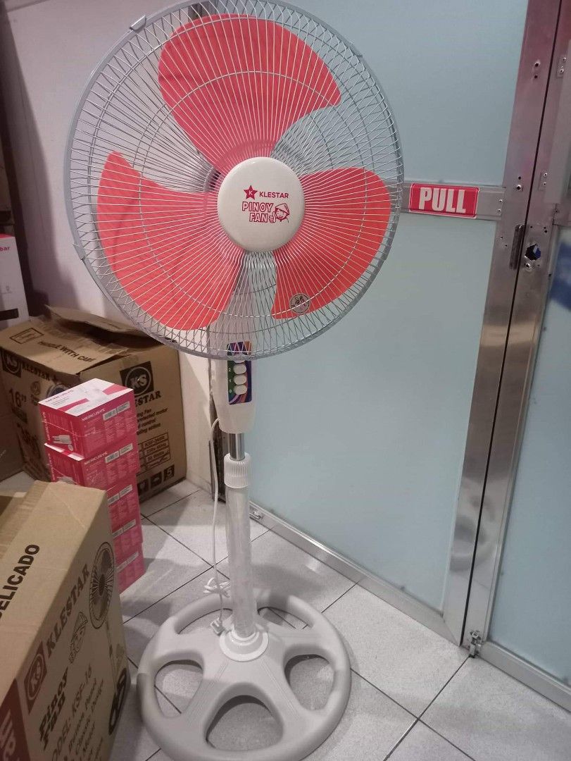KLESTAR 16" Stand Fan Plastic Blade White KSF16, Furniture & Home