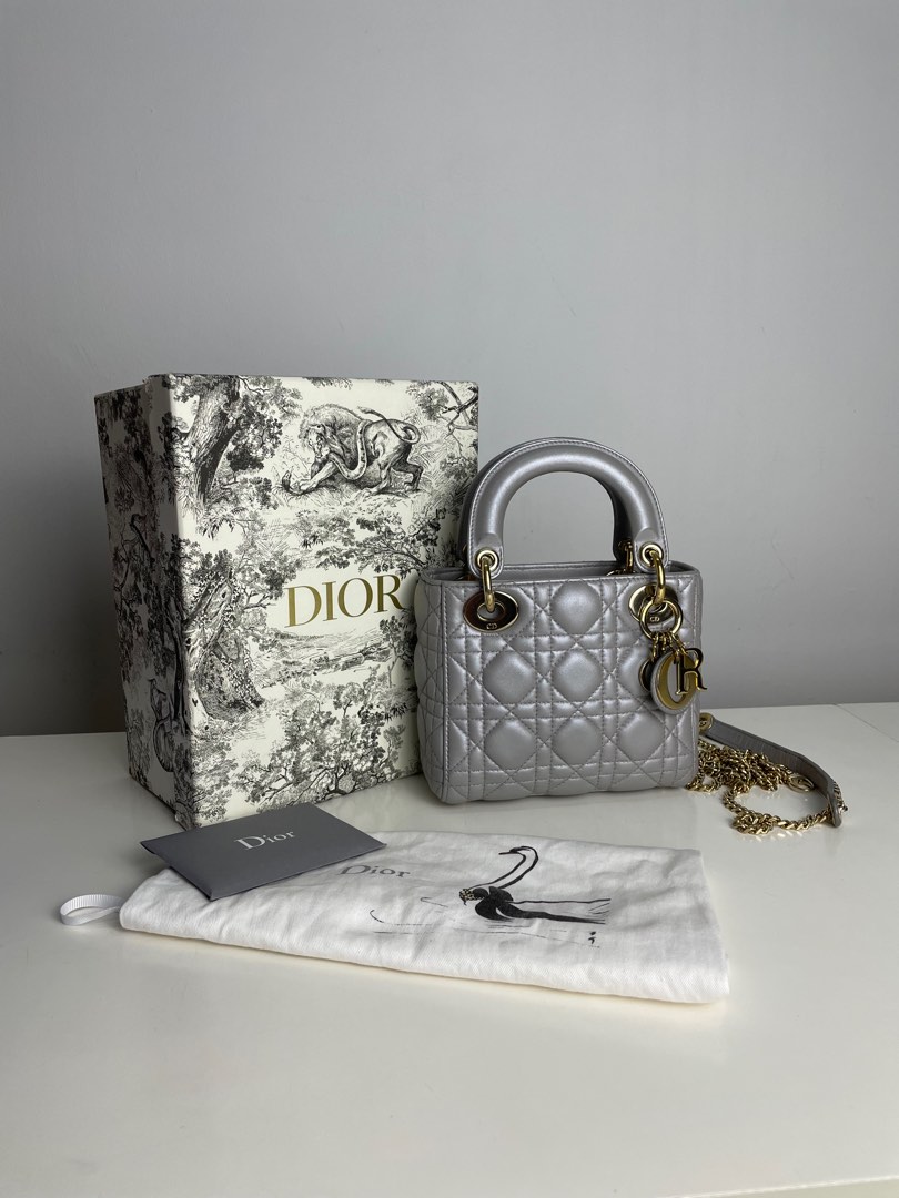 Lady dior pearl grey clearance