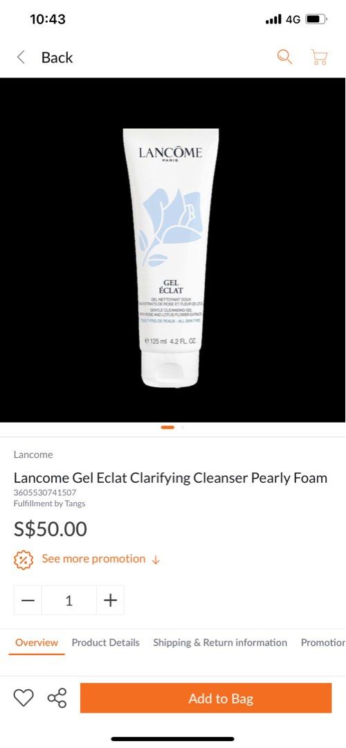 Lancome gel hotsell eclat cleanser