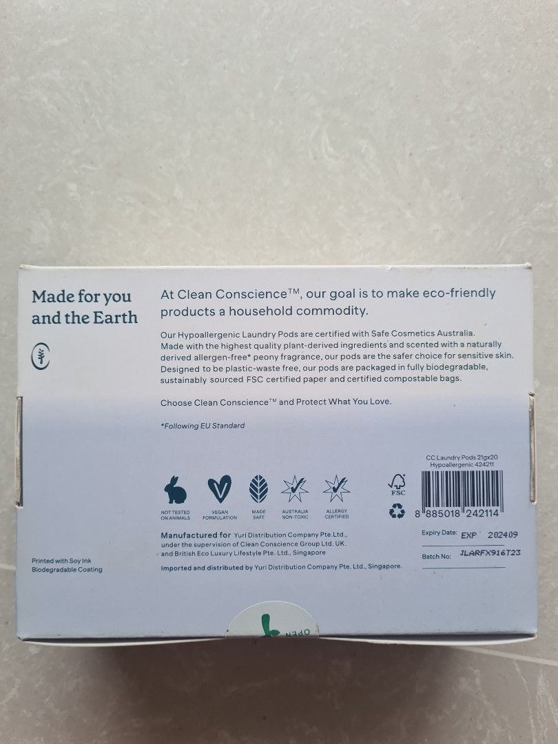 Laundry Pods Hypoalergenic from Clean Conscience 20s, Furniture & Home ...