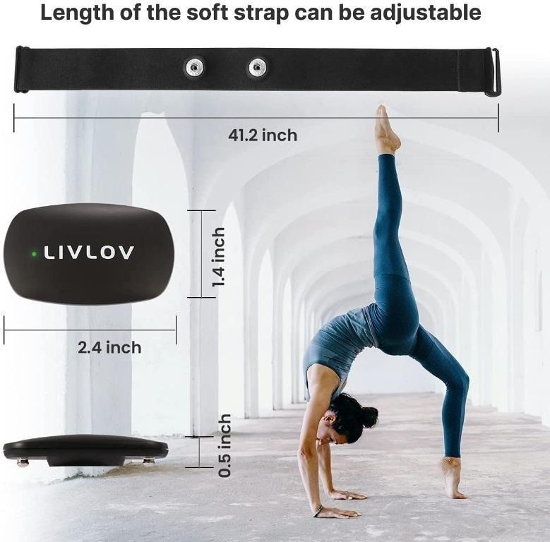 LIVLOV 6 Heart Rate Monitor Chest Strap Bluetooth ANT Heart Rate