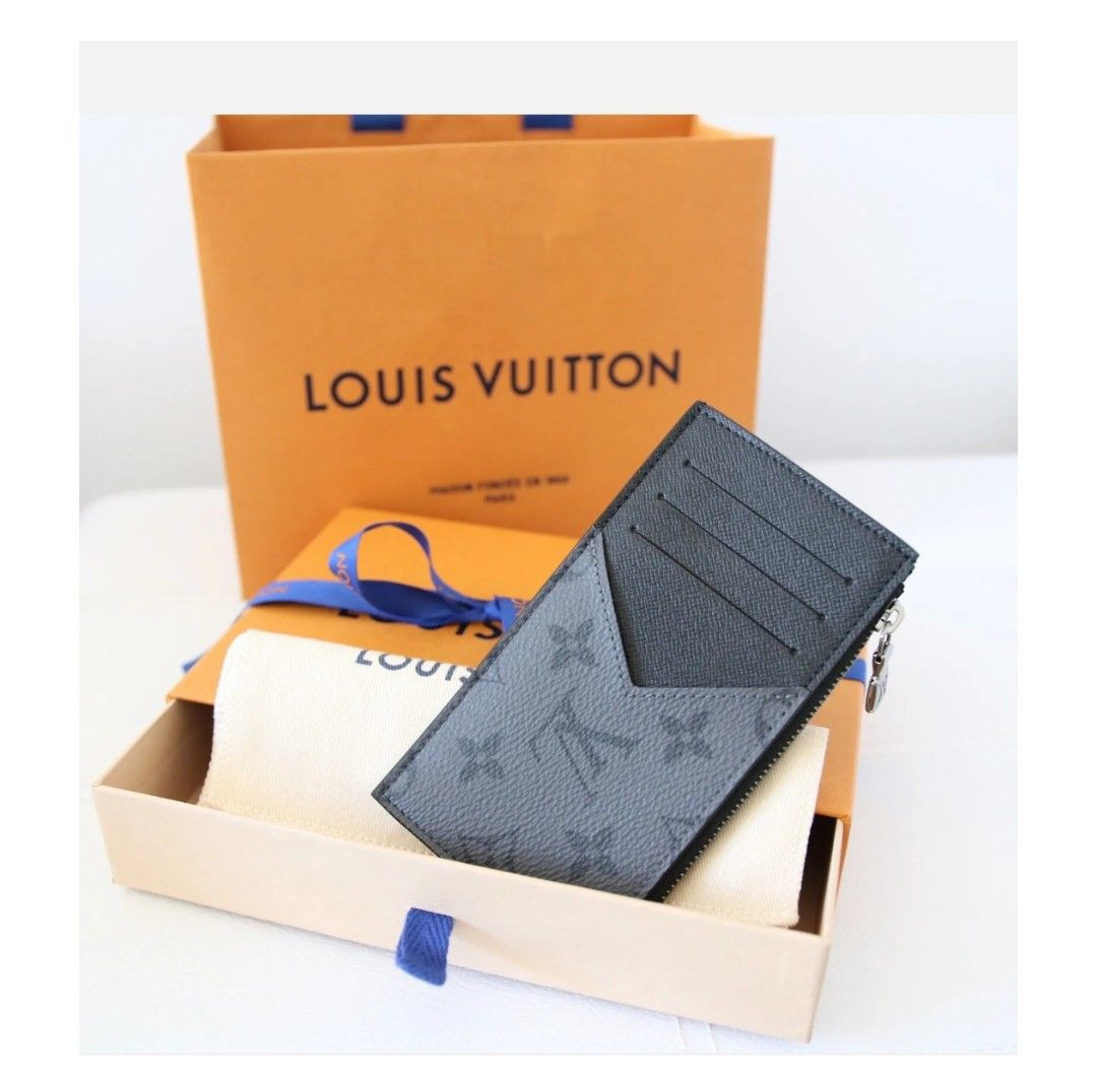 Louis Vuitton Monogram Eclipse Coin Card Holder Case Wallet M69533 mens