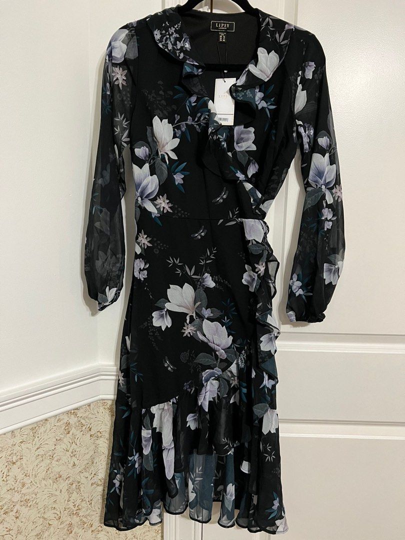 Robe Midi Léopard Lipsy - Taille UK 4 | Style Wrap Décontracté