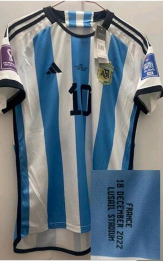 adidas Argentina 2022-2023 3-Star Lionel Messi #10 Home Replica Jersey