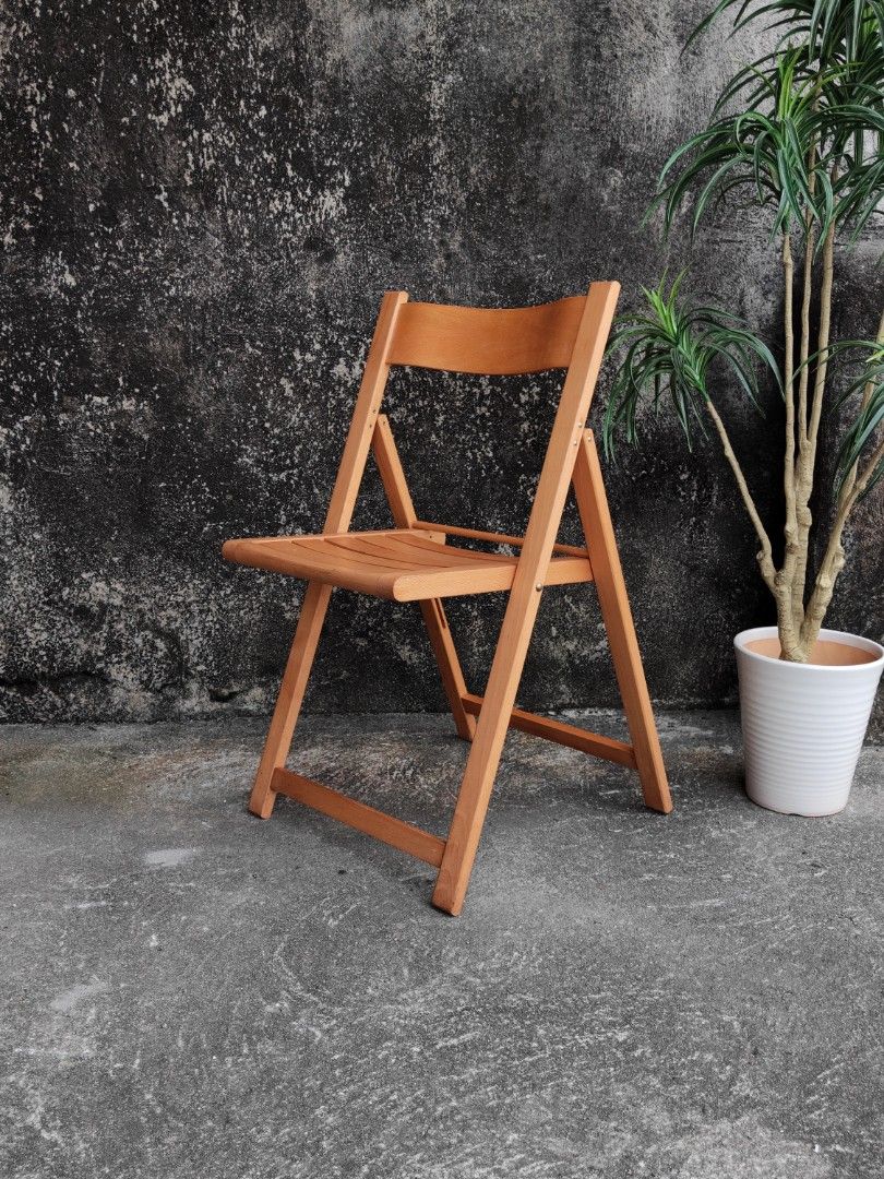 Muji folding chair Japandi style L 19 inches W 19 seat height 18 total