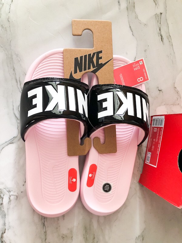 NIKE Victori One Black Pink Slides with box and tags