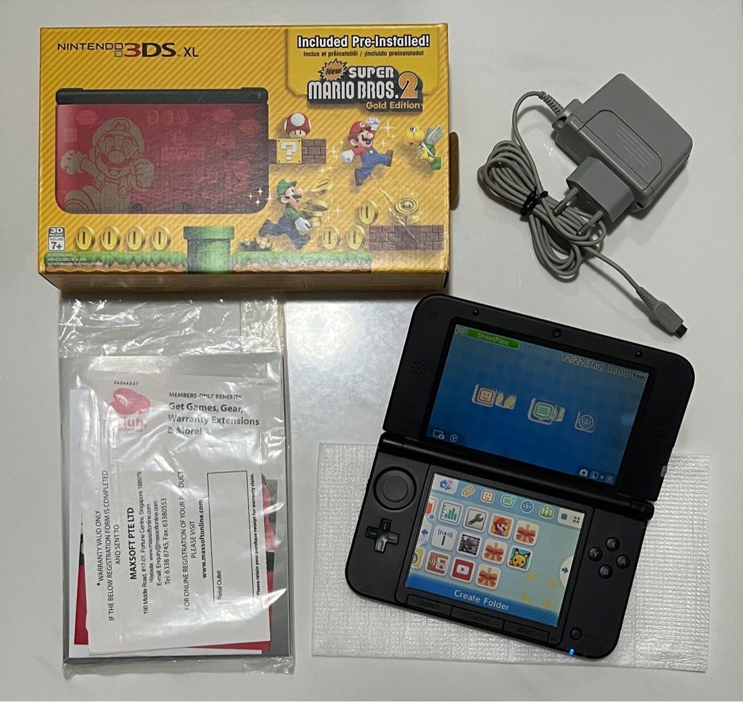 RESERVED Nintendo 3DS XL (Super Mario Bros.2 Gold Edition) w Box, Video
