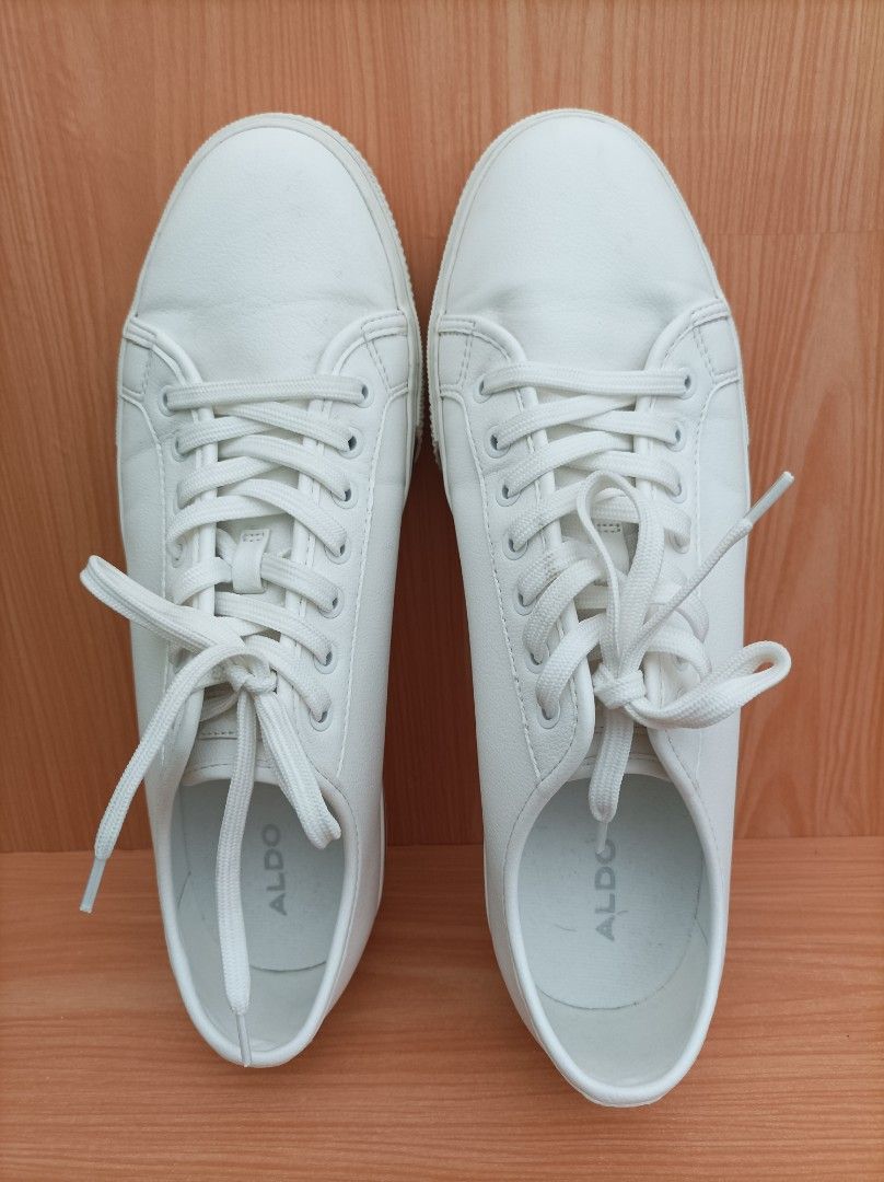 Original Aldo White Shoes Almost New Condition, Men's Fashion, Footwear ...