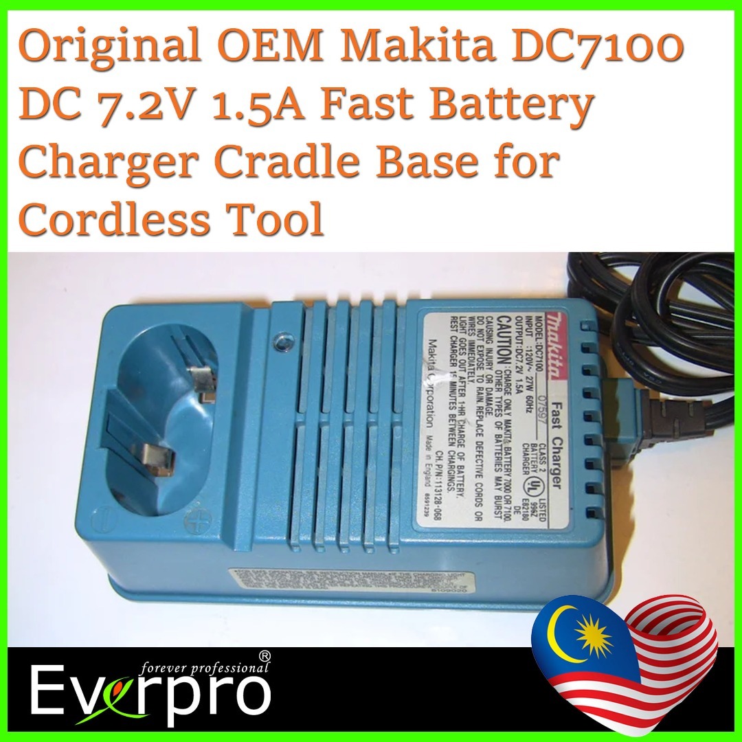 Original Makita DC7100 DC 7.2V 1.5A Fast Battery Charger Cradle Base for Cordless Tool Made Crezh Republic