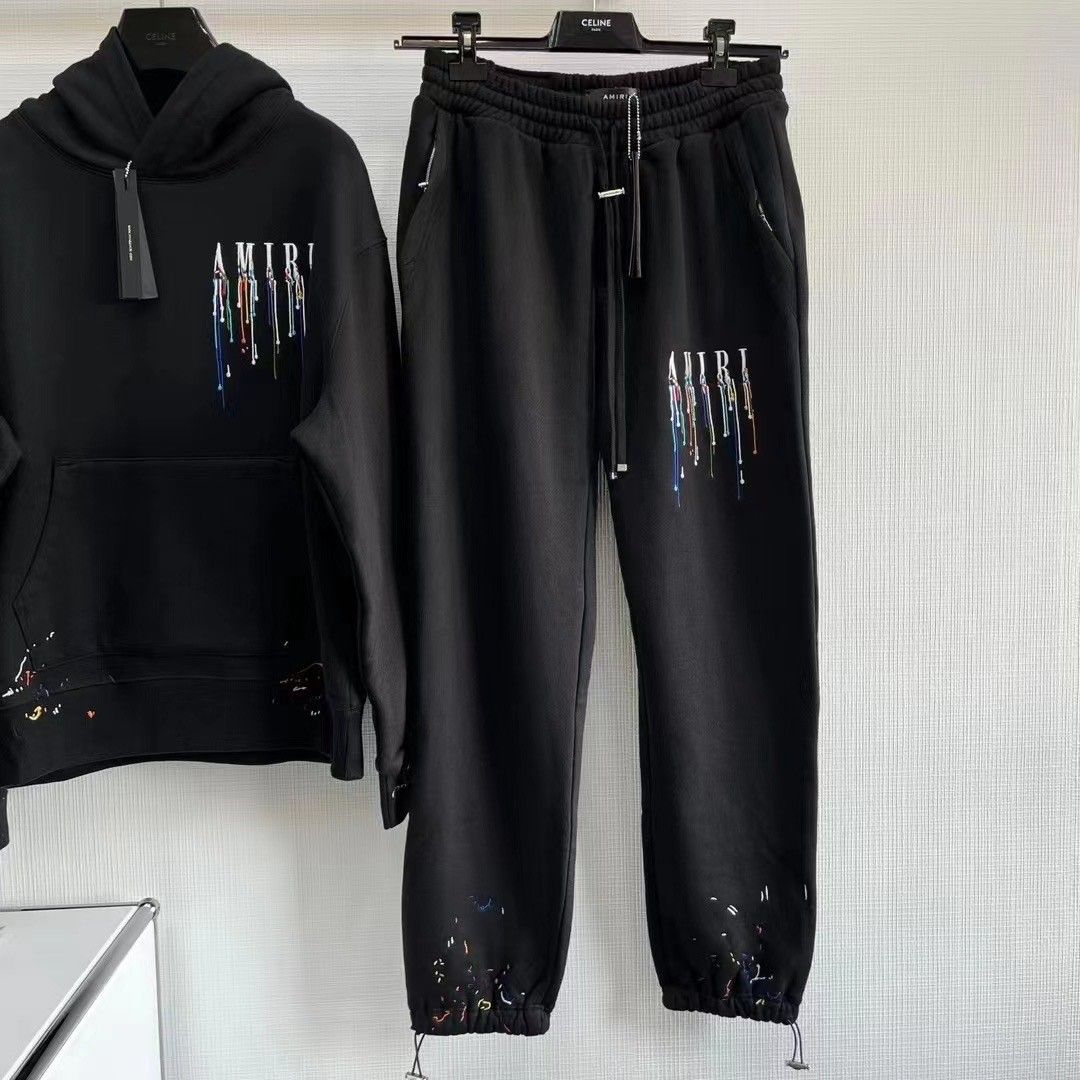 AMIRI Paint Drip Logo Sweatpants