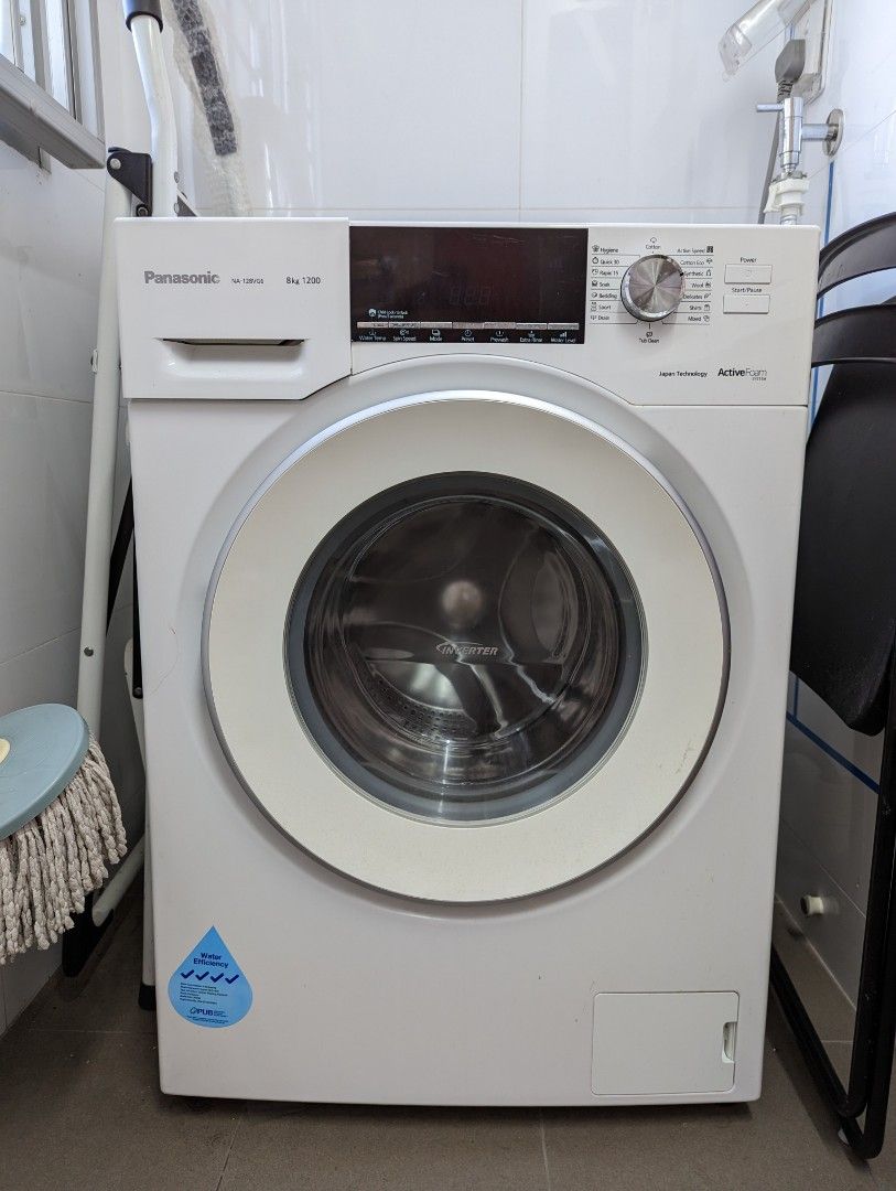 Panasonic 8kg front load washing machine NA128VG6, TV & Home