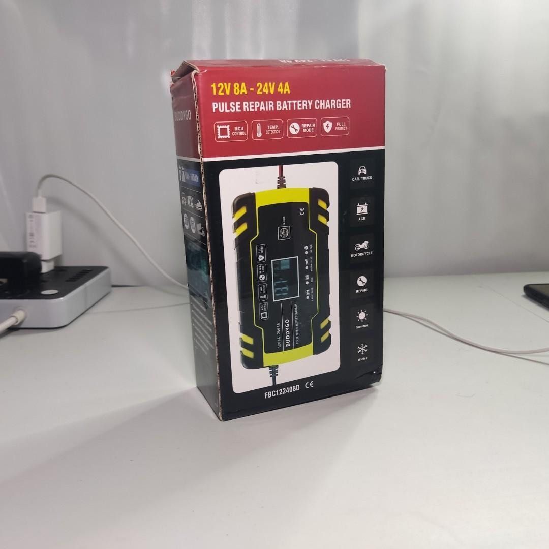 Car Battery Charger, BUDDYGO 12V/8A 24V/4A Fully Automatic Smart
