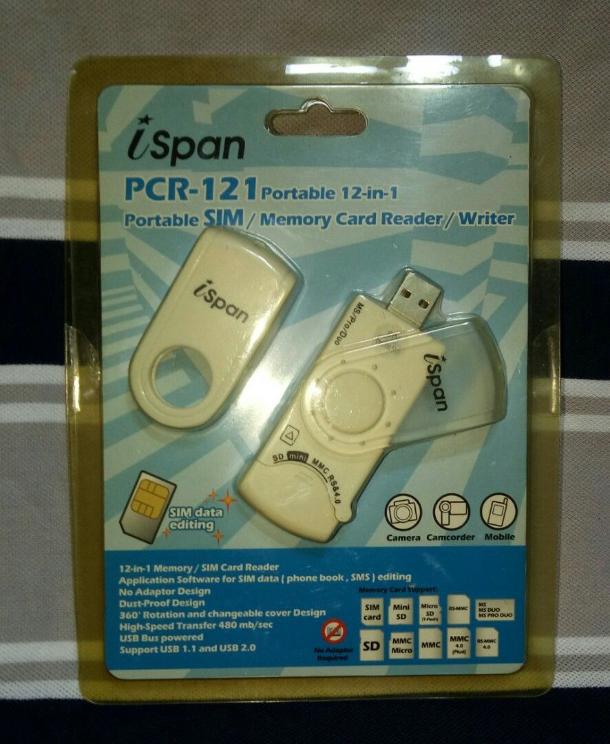 Rare 12 in 1 Portable SIM Card / Memory Card Reader/Writer, Mobile