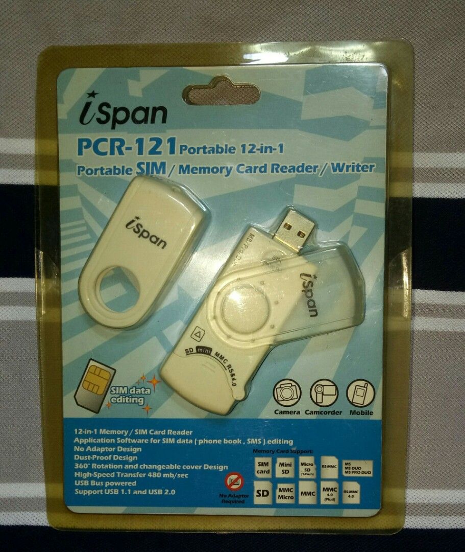 Rare 12 in 1 Portable SIM Card / Memory Card Reader/Writer, Mobile