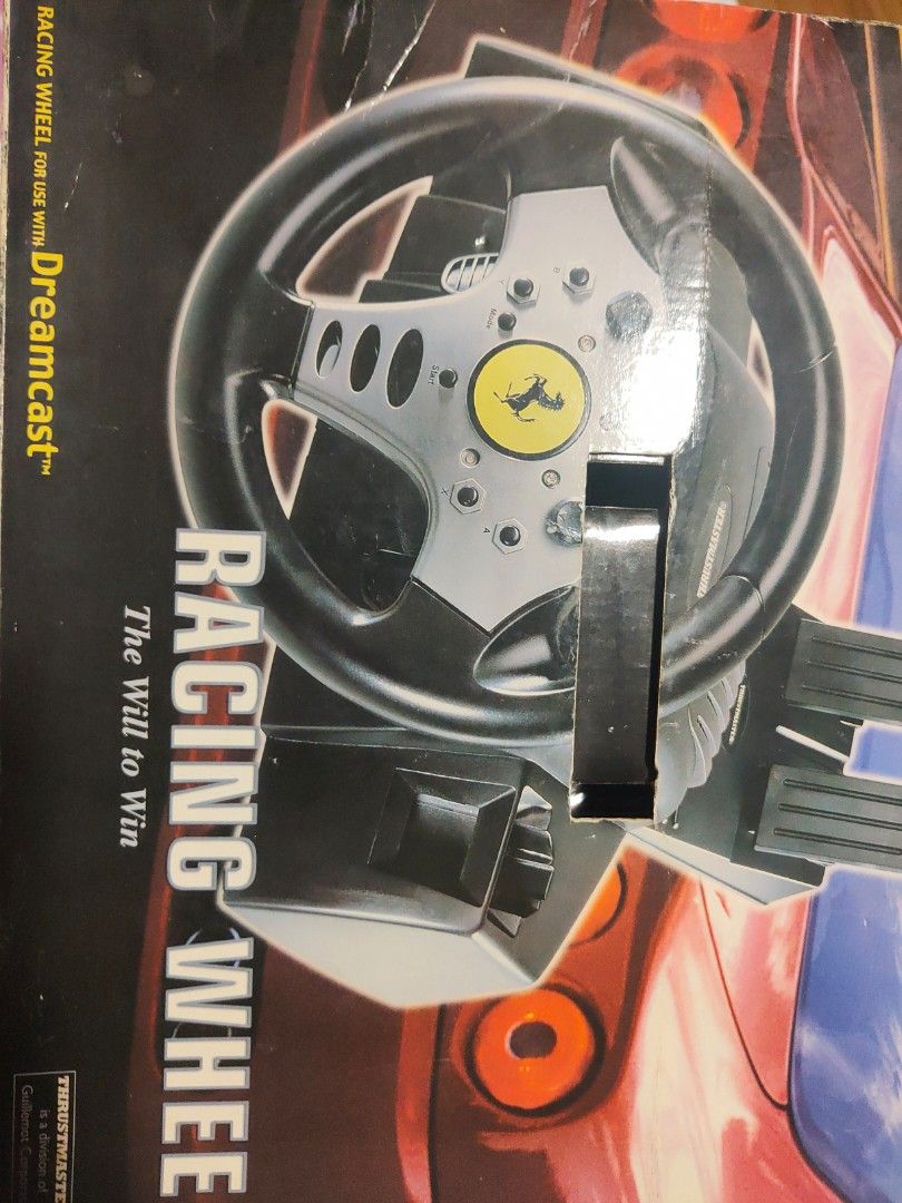 Rare Thustmaster Dreamcast Racing Wheel, Video Gaming, Gaming ...