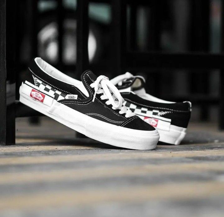 Vans slip on cut and paste black hot sale
