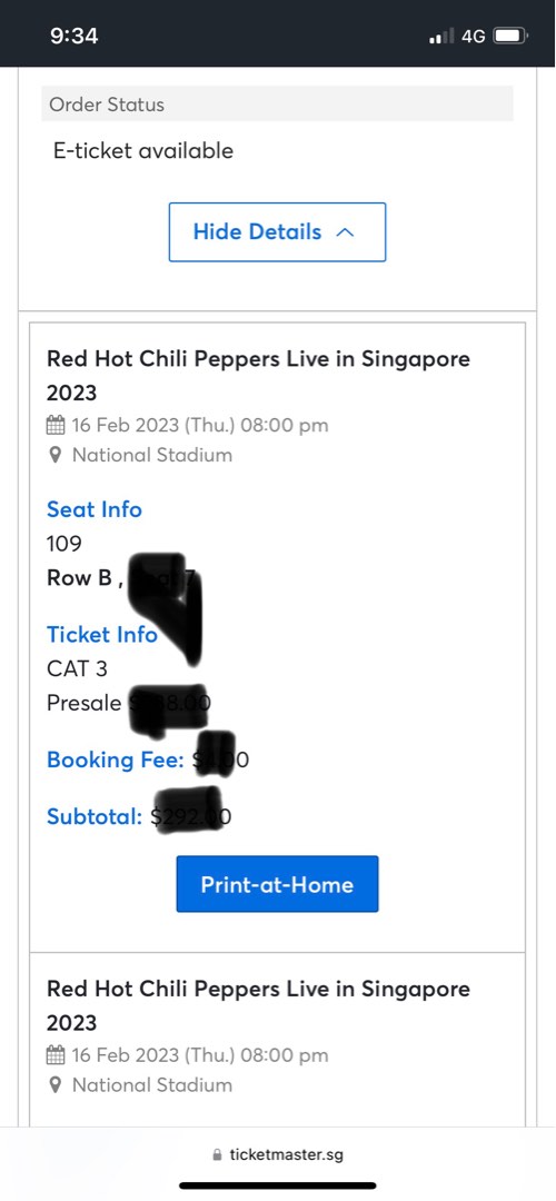 Red Hot Chili Peppers pre-sale Cat 3 tickets, Tickets & Vouchers, Event