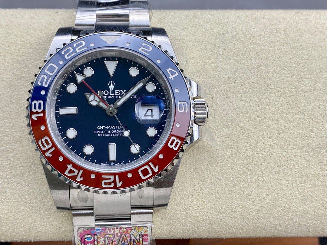 ROLEX GMT MASTER II BLUE DIAL 18K WHITE GOLD OYSTER BRACELET