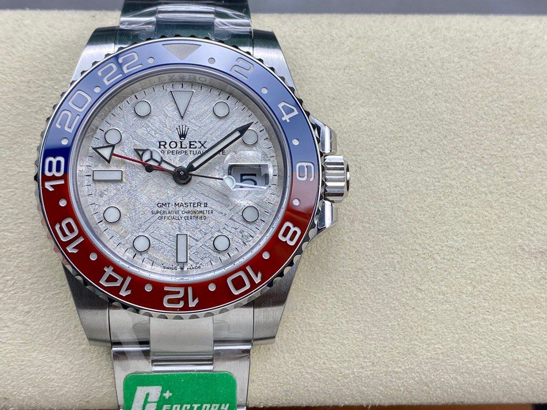 ROLEX GMT MASTER II METEORITE DIAL PEPSI 18K WHITE GOLD