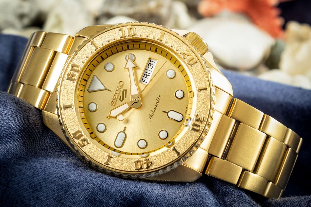 Seiko 5 Sports SRPE74K1 Street Style Gold Tone Stainless Steel