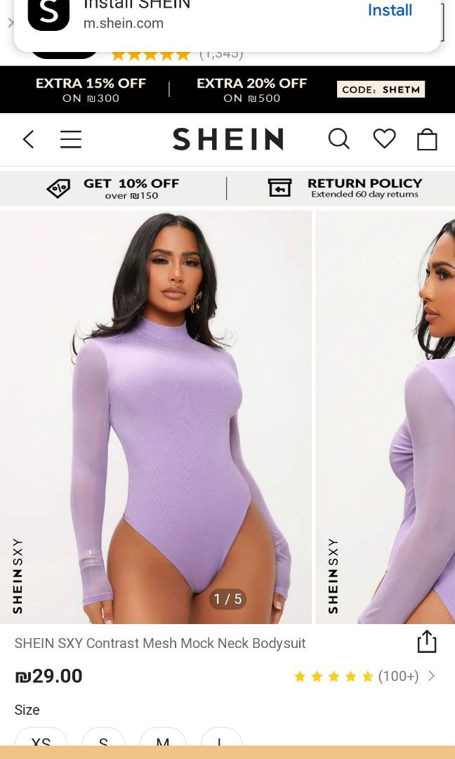 SHEIN Purple Lilac Bodysuit, Women's Fashion, Tops, Others Tops on Carousell