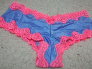 shiny blue pink VS panty