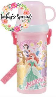 ★ Skater🇯🇵日本製Disney Princess 水樽 水壺 兒童用 附水杯 迪士尼 公主 480ml