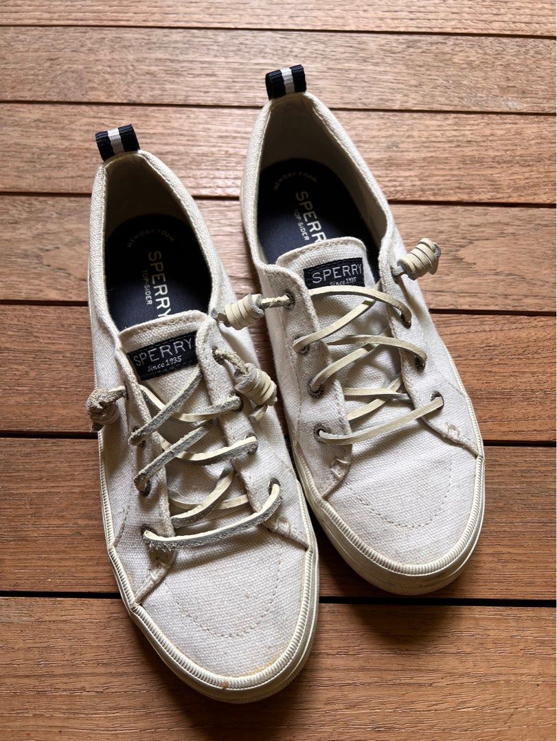 Sperry crest vibe linen white cheap