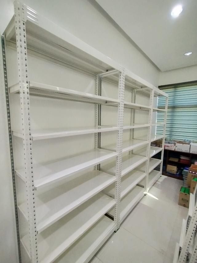 steel racks standee shelves filling open cabinet, Furniture & Home ...