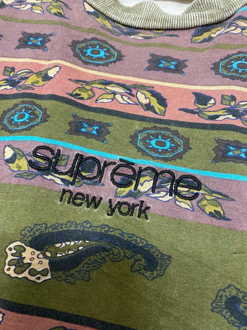 SUPREME PAISLEY STRIPE LONGSLEEVE Men s Fashion Tops Sets