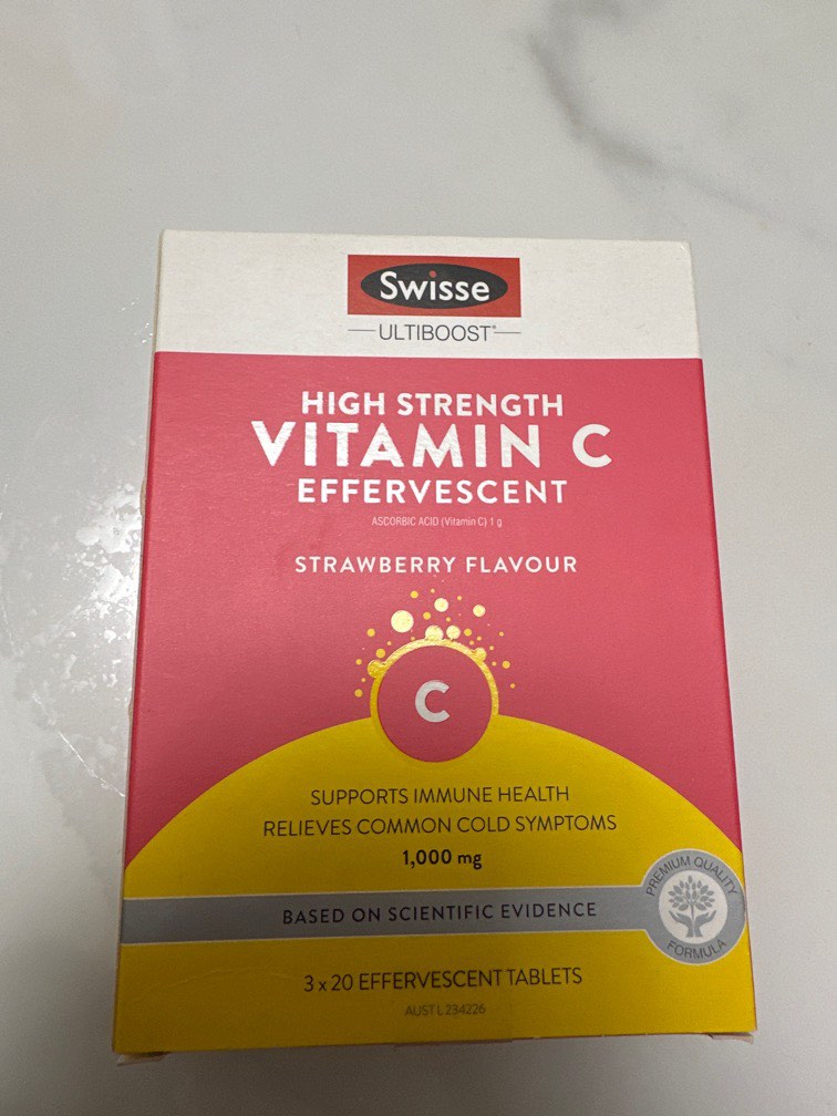 Swisse Vitamin C Strawberry Flavour 3x20 Effectivescent Tablets, 健康及營養