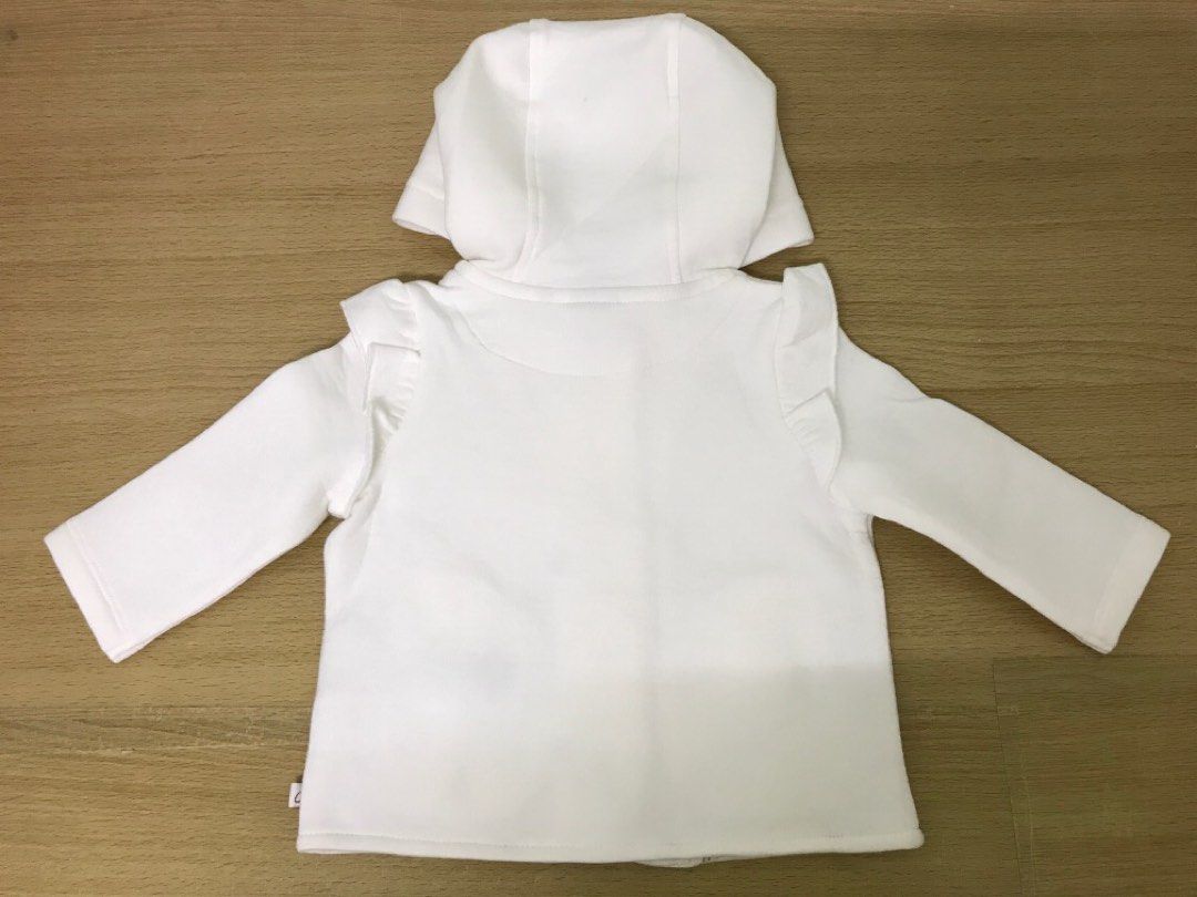 Ted Baker Baby Off White Frill Hooded Sweater Jacket