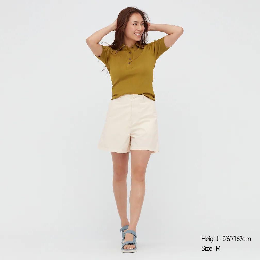 Uniqlo chino shorts beige and off white