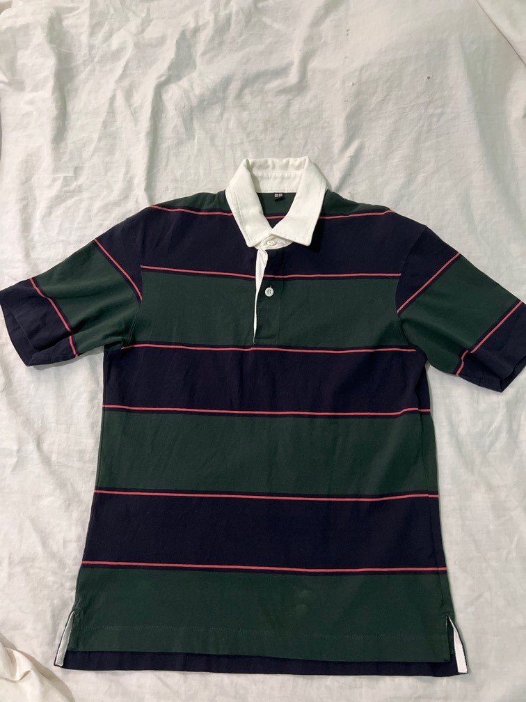 Uniqlo Rugger Polo Shirt - Green, Men's Fashion, Tops & Sets, Tshirts ...