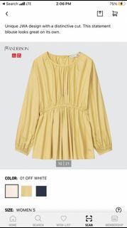 Uniqlo X JW Anderson gather long sleeve blouse