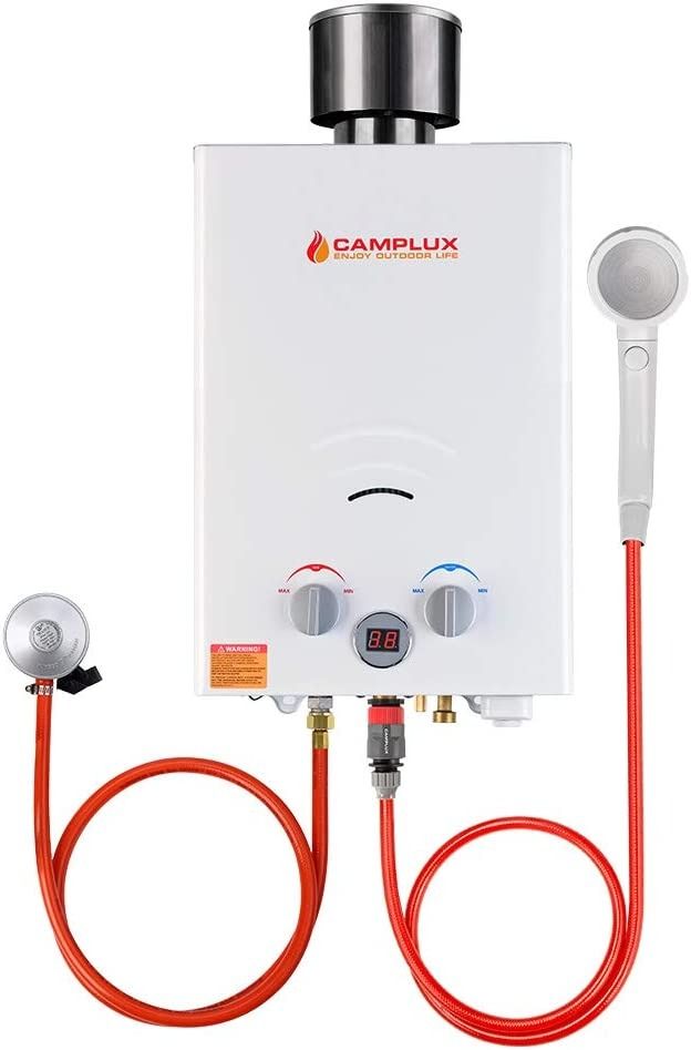 Used)Camplux BW158C CE Certified GAR Standard Tankless Gas Water Heater  with Rain Cap, 6L Outdoor Instant Gas Shower for Horse Camping RV Trip, TV  u0026 Home Appliances, Water Heater u0026 Instant Showers