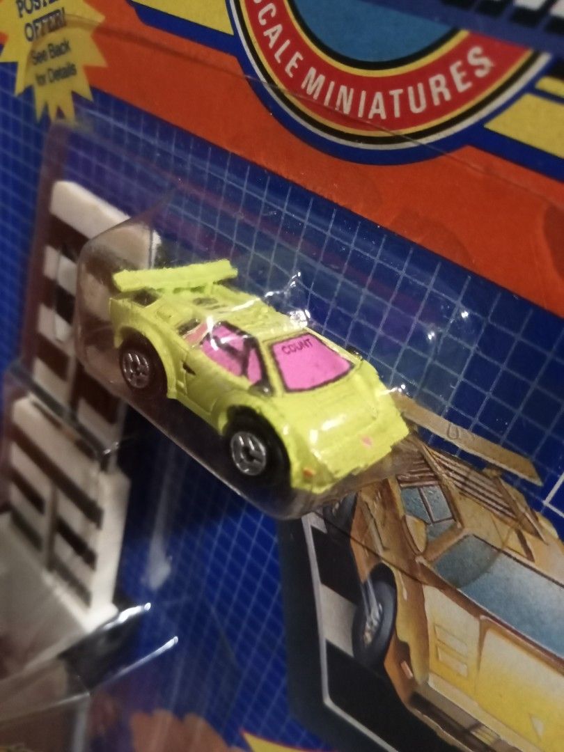 vintage micro machines Lamborghini countach neon green pink 1986