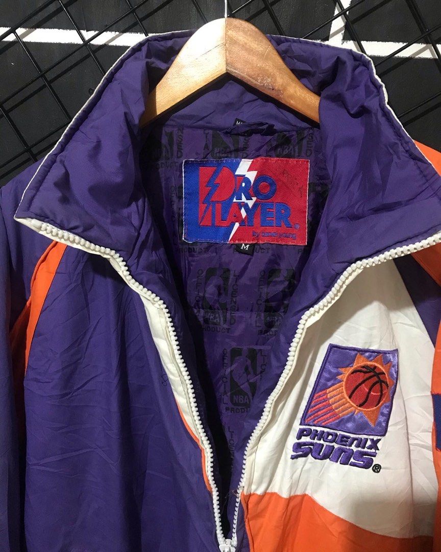 Vtg 90s Phoenix Suns Pro Player Warm Up Jacket Mesh az NBA Basketball