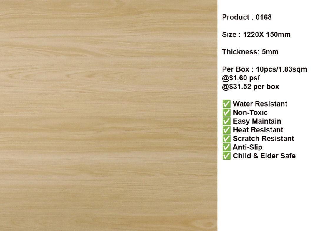 Vinyl flooring direct price from warehouse 1.60psf, Furniture & Home