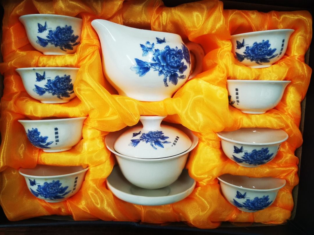 White Porcelain Tea Set Box, Furniture & Home Living, Kitchenware