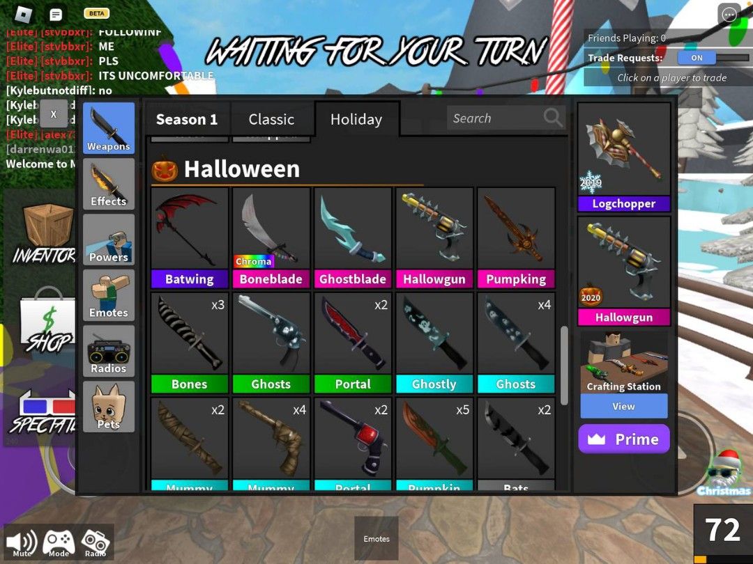 Roblox Whole Inventory Murder Mystery 2 (mm2), Video Gaming, Gaming  Accessories, In-Game Products on Carousell