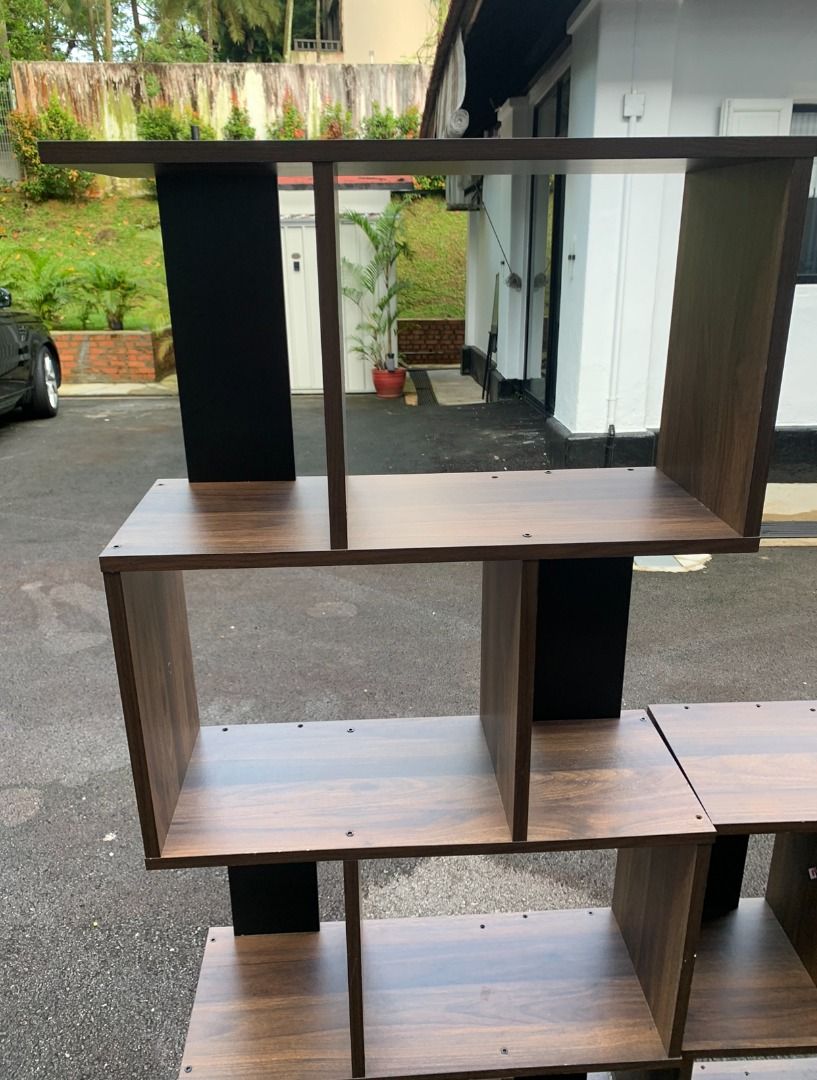 x2 modern wooden shelving units (bought together), Furniture & Home