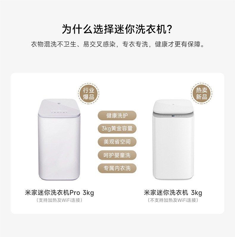 Xiaomi 3kg Mini Fully Automatic Washing Machine, TV & Home Appliances